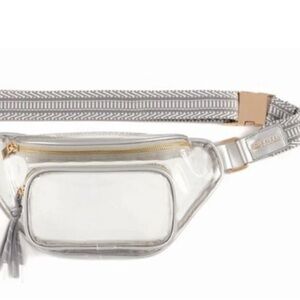 Shiraleah Spectator Sling Bag: clear w/gold hardware & silver accents-NWT